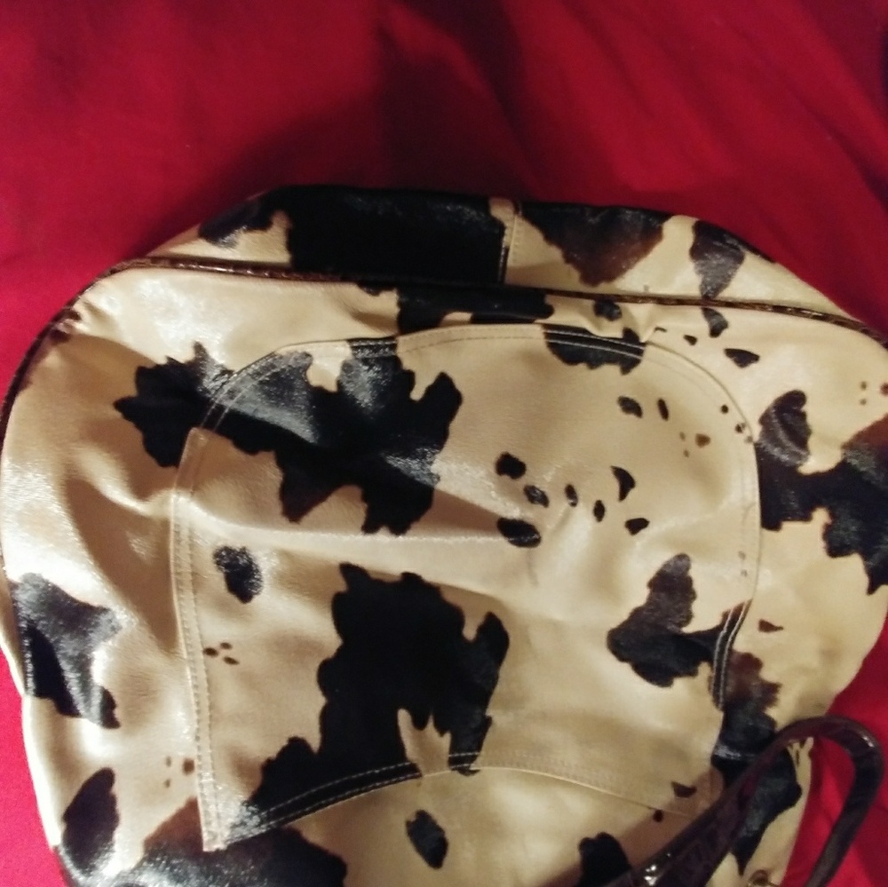 Brown white purse